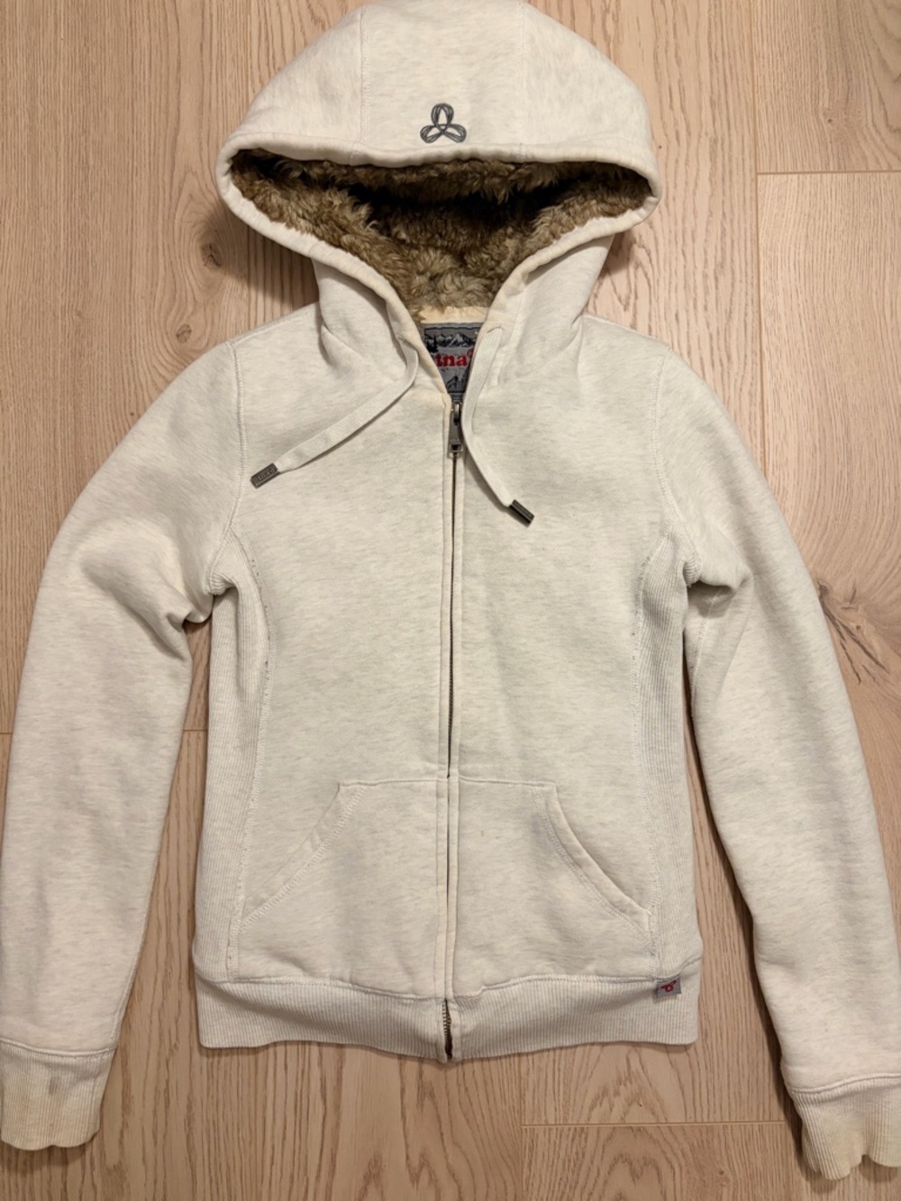 Tna Aritzia Sea-To-Sky Sherpa Lined Full Zip Hoodie Oatmeal XXS